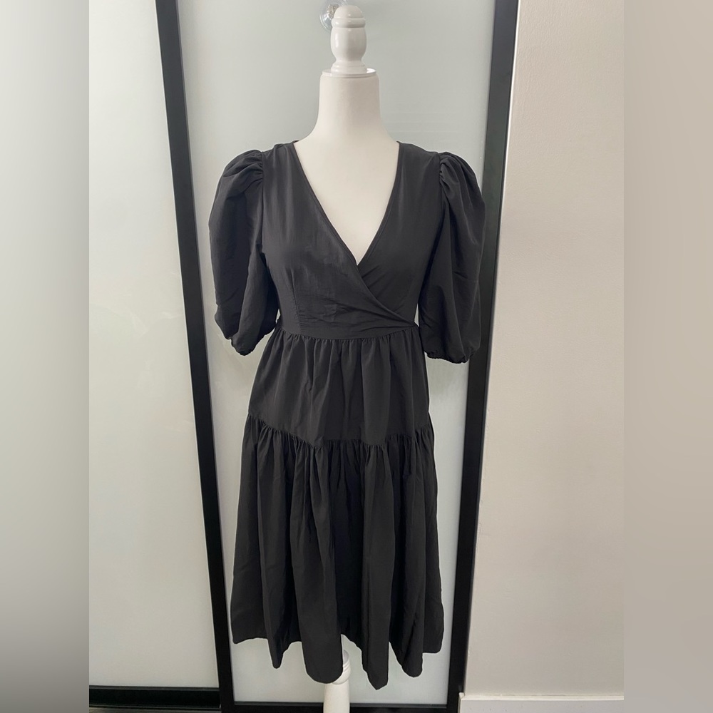 ASOS Black Wrap Dress NWT